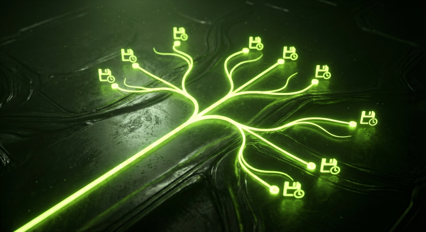 Branching paths representing save timeline history